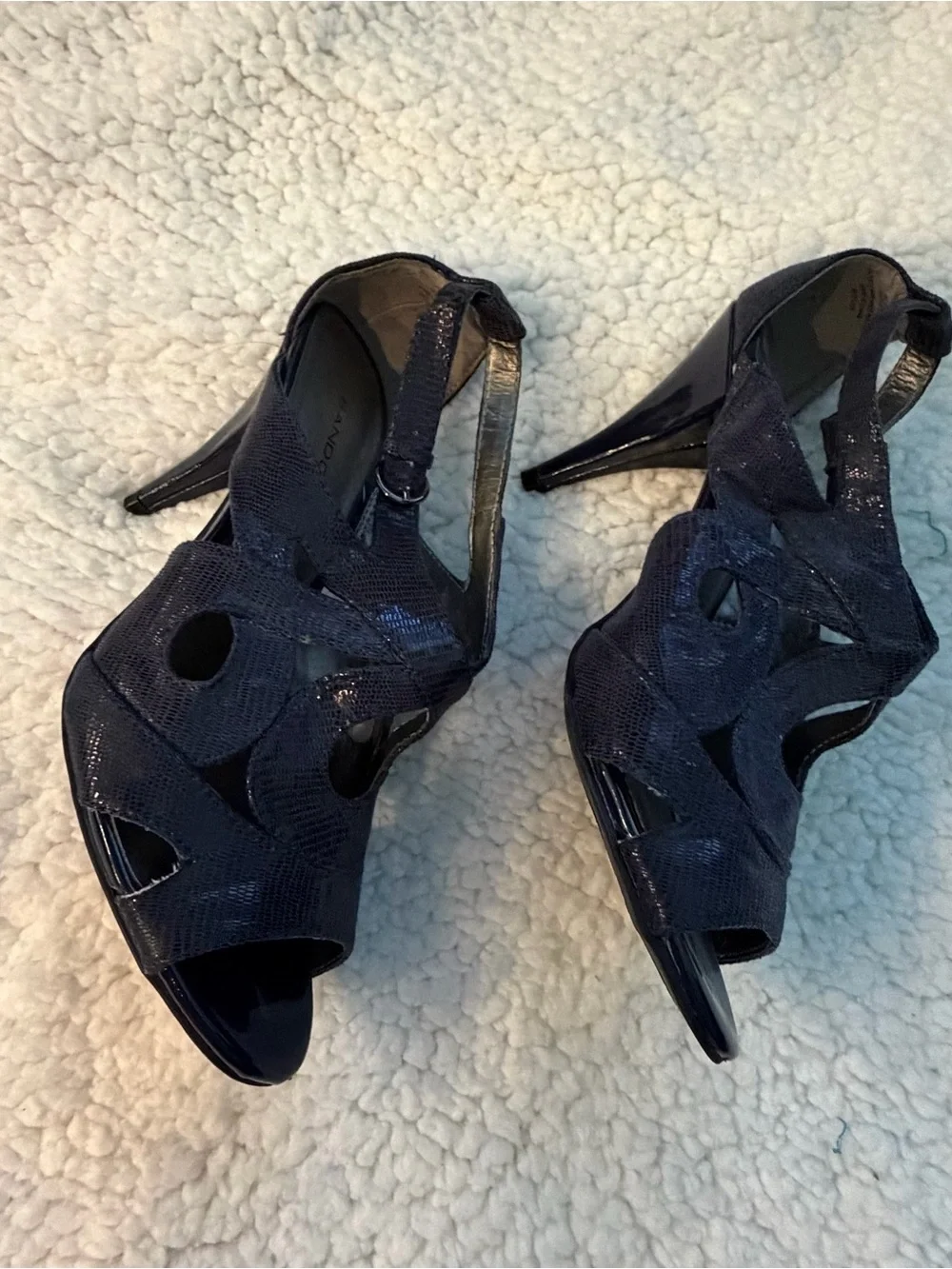 Bandolino Navy Cutout Slingback Heels
